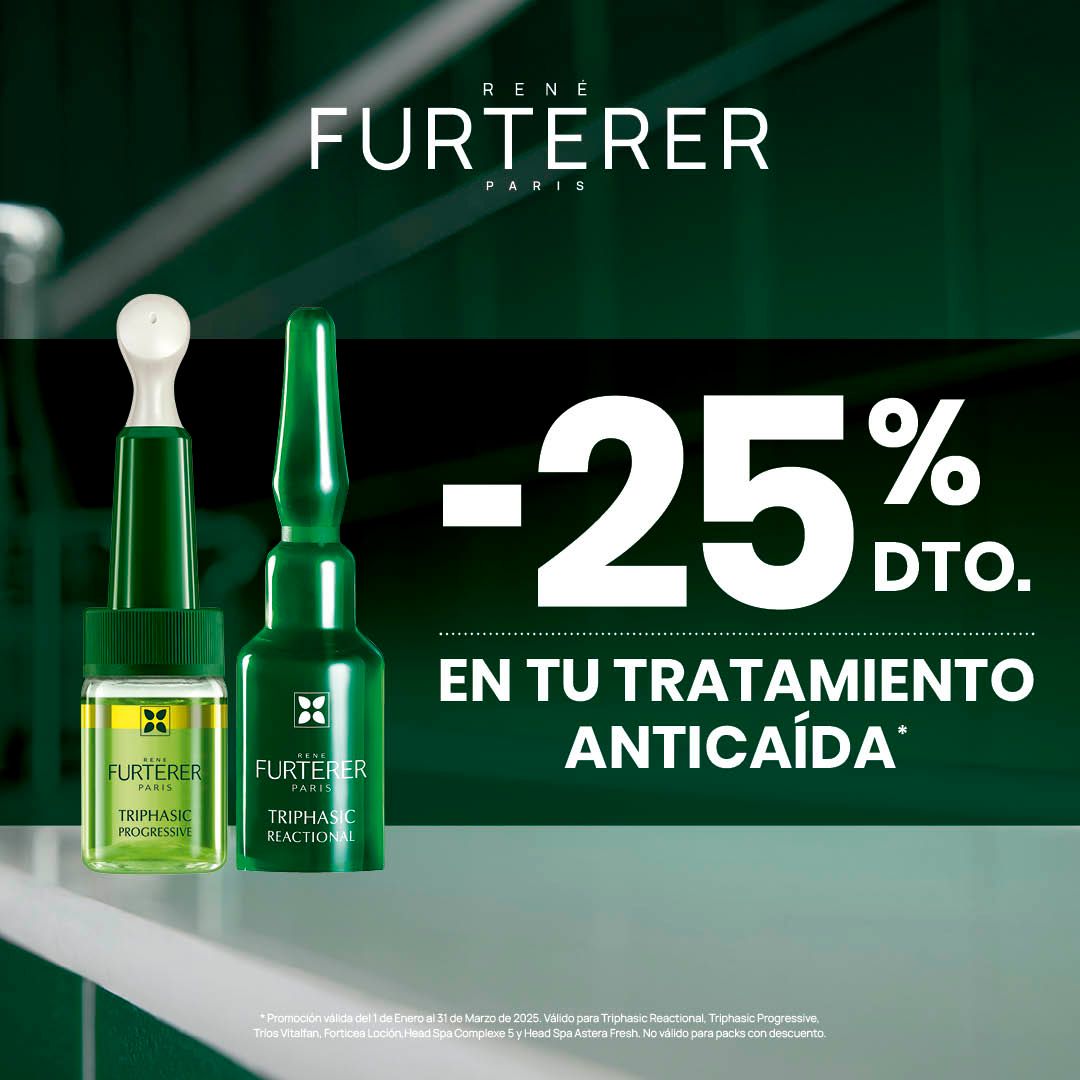 Descuento del 25% en caida capilar René furterer Triphasic y Vitalfan